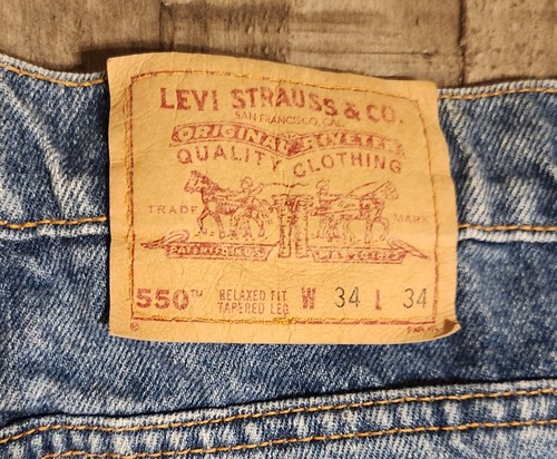 Vintage '96' Levi's 550 Jeans Herren Größe 32×33 Medium Wash Blau Relaxed Fit Tapered - Bild 10 von 15