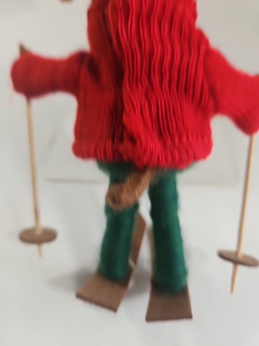 Pottery Barn "Daredevil Dog" On Skis W/Poles Christmas Tree Ornament Felted Wool - Picture 8 of 11