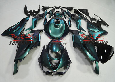 Green Blue Chameleon Fairing Kit +Tank For 2024-2025 Kawasaki