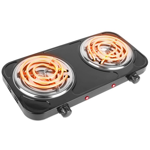 Electric Double Burner Hot Plates for Cooking 5 Heating Levels Heating