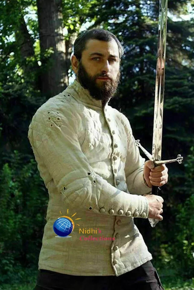 Camisa acolchada hecha a mano Aketon Gambeson armadura sca larp equipo medieval