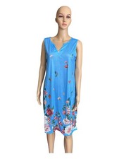 Women’s Sleeveless Lightweight V-neck Floral pattern Summer Dress.Size:M