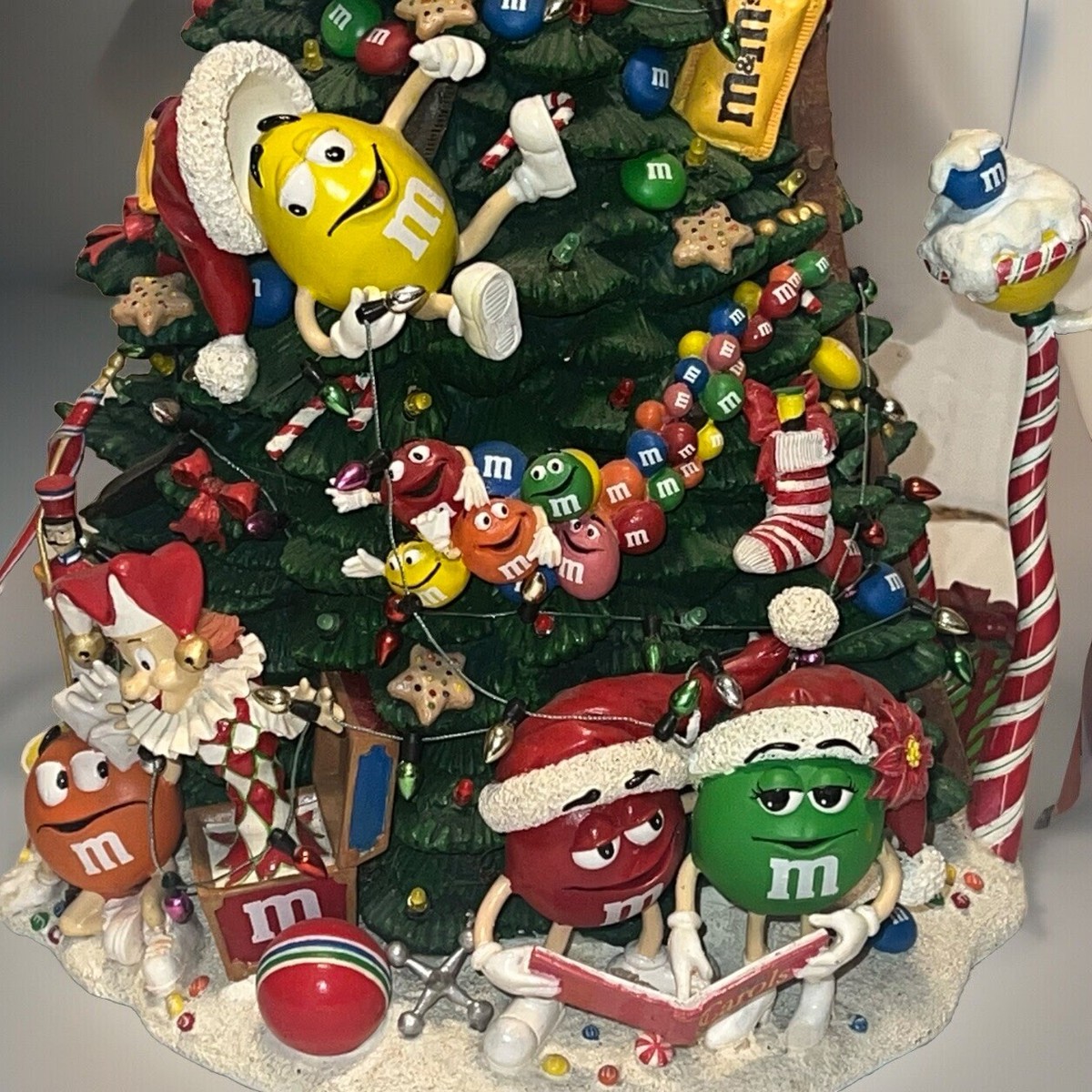 【新品】ダンバリーミント M&M's クリスマストレイン 置物ディスプレイ M&M'S Christmas Tree By The Danbury Mint 14” Tall Vintage