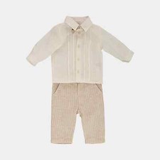 LALALU'  SET BATTESIMO  PANTALONE PAPILLON CAMICIA BAMBINO ESTATE 12 MESI