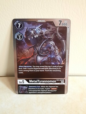 MetalTyrannomon EX1-049 (C Foil Alt Art) Digimon Card.
