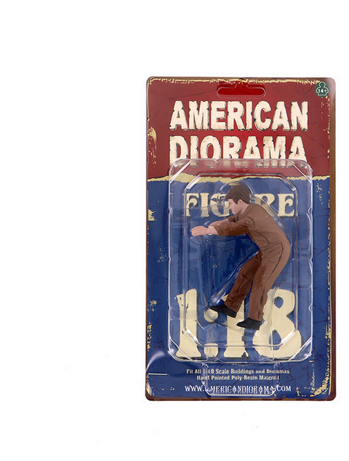 Race Day Mechanic Overalls Brown Male Figure 1:18 Scale Diorama 76287
