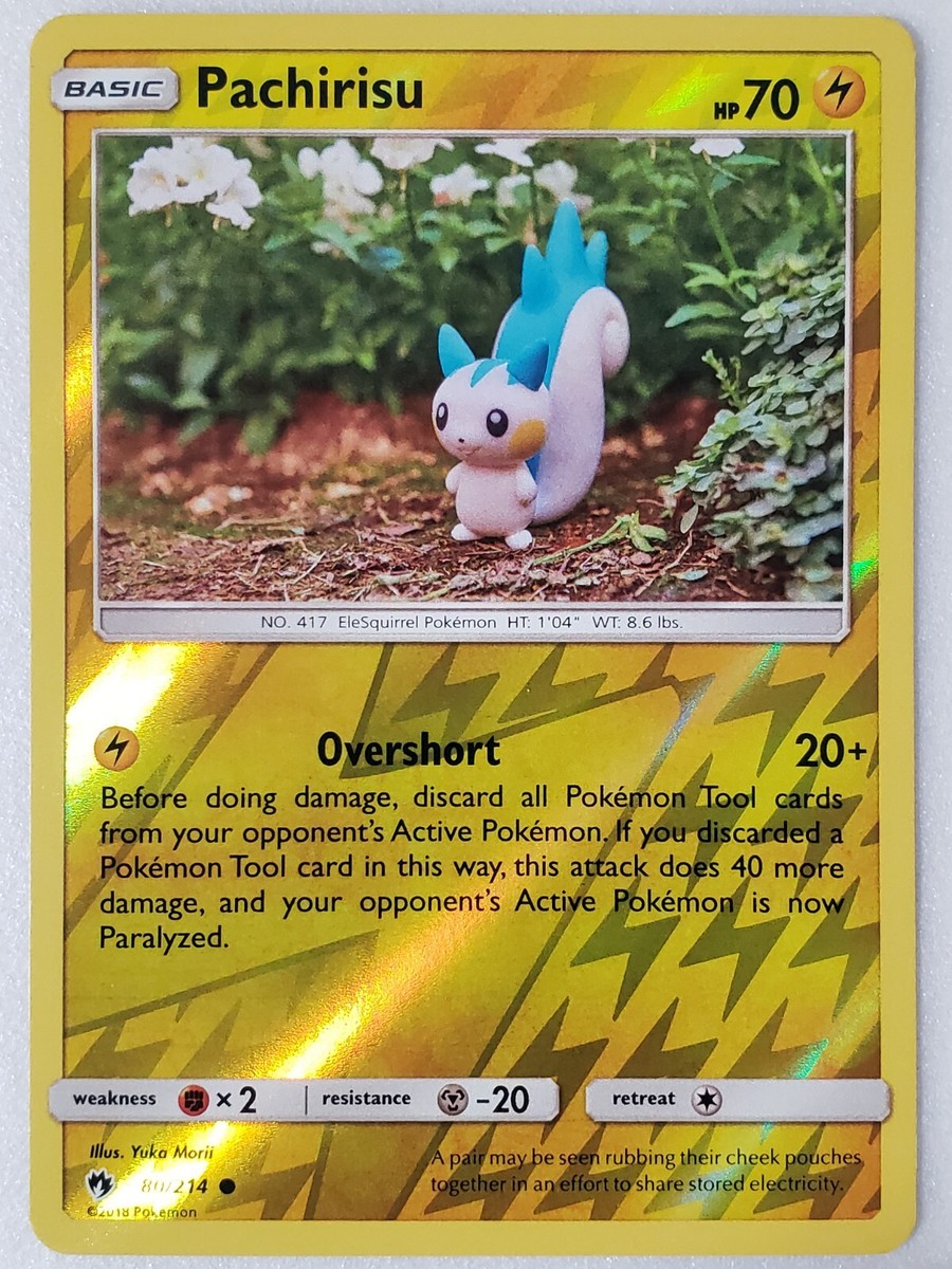 REVERSE HOLO Pachirisu 80/214 NM - Yuka Morii Clay Lost Thunder