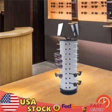 360°Rotating Sunglass Display Rack Holder Freestanding W/ Mirrors Glasses Stand