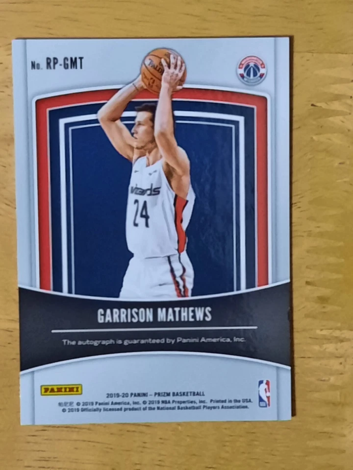 Garrison Mathews 2019 20 Panini Prizm Basketball Rookie Penmanship RC Auto Hawks - Image 2 of 2