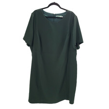 Eliza J Womens Green Sheath Dress 22w 22 Short Sleeve Lined Round Neck Plus Size