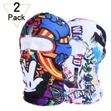 2Pack Balaclava Tactical Ski Full Face Mask UV Protection Sun Hood for Men Women