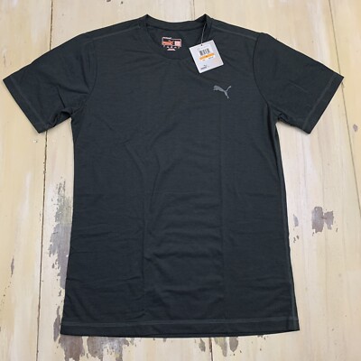 PUMA - NWT Cell Performance Gray Striped Athletic Running T-Shirt, Mens SMALL