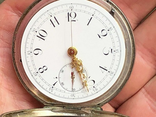 Swiss Horse Racing Pocket Chronograph Ditisheim Marc & Emmanuel Silver Case 1900 - Picture 12 of 12