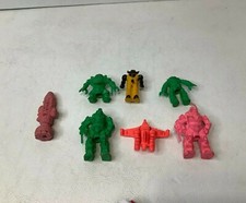 Lot of 7 Vintage Rubber Erasers Spaceships Aliens Robots