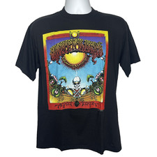 Vintage 1990 Grateful Dead AOXOMOXOA Mushrooms Rick Griffin Black T-shirt Size L