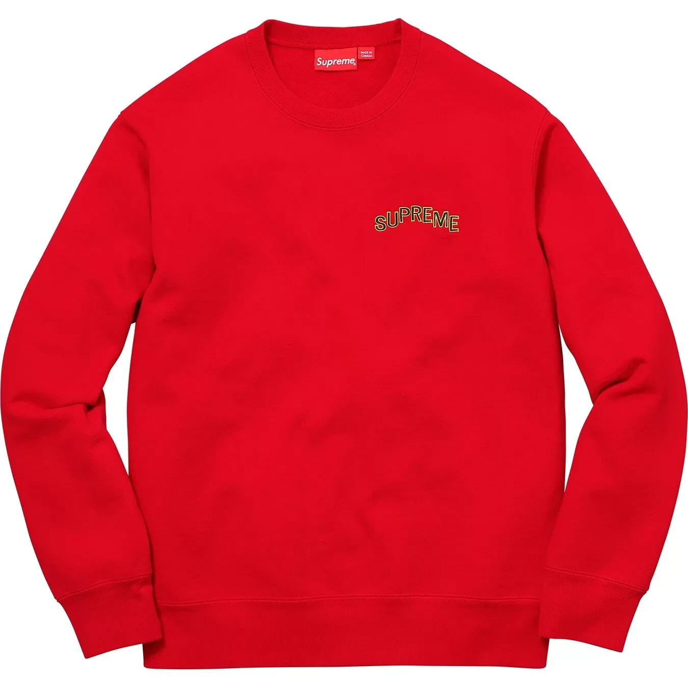 Supreme Sweat à Col Rond Homme Rouge Coton Doublé Polaire Step Arc, L