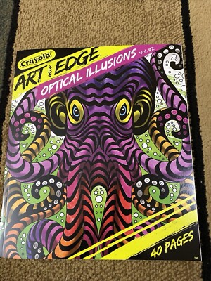 Crayola Art With Edge Optical Illusions Vol. #2 Coloring Book 40 Pages Free Ship