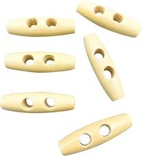 2 Holes Wooden Buttons Horn Toggle Sewing Buttons Horn Tooth Shape Knitting Acce