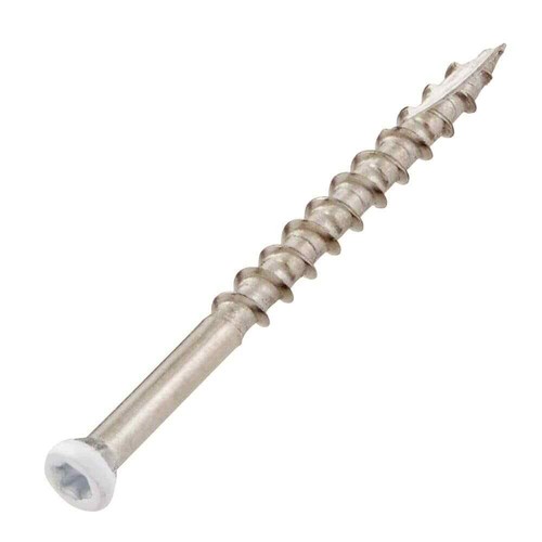 Tornillo de recorte de madera de acero inoxidable de grado marino #7 X 2-1/4 pulgadas (cabeza blanca) 1 lb (aplicación - Imagen 2 de 5