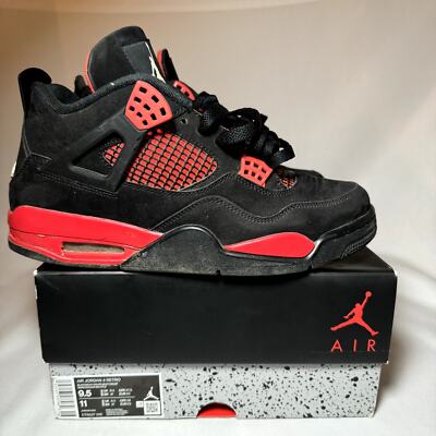 Size 9.5 - Nike Air Jordan 4 Retro Red Thunder Men's Shoes - Ships
