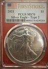 2021 Silver Eagle First T-2 *First Strike PCGS MS70 -Red Holder