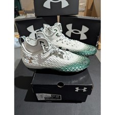 Under Armour UA Spotlight Clone 3.0 MC Football Cleats Mens 10 White/Green