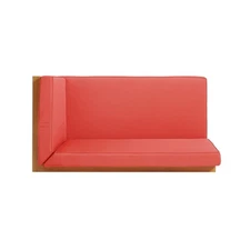 Sophisticated Acacia Corner Bench with Cushions, Red - Weather-Resistant and