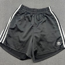 Adidas Nylon Glanz Shorts Small Shiny Running Black Track Sports Dazzle