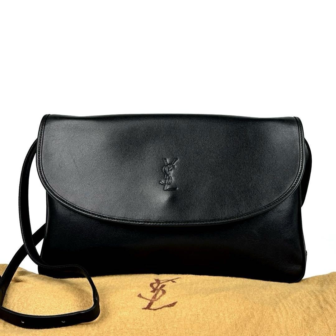 Borsa a tracolla Yves Saint Laurent 2 vie YSL Cassandra pelle di vitello nera
