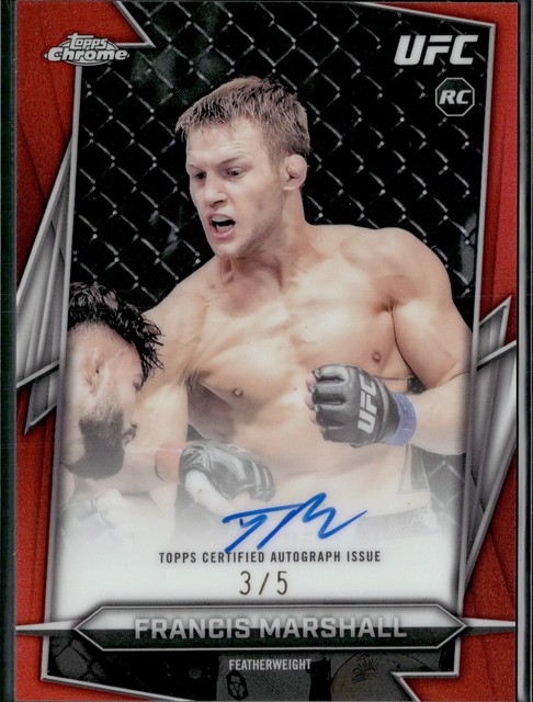 2026 Topps Chrome UFC Francis Marshall #BAV-FM True Red Refractor Auto /5 RC