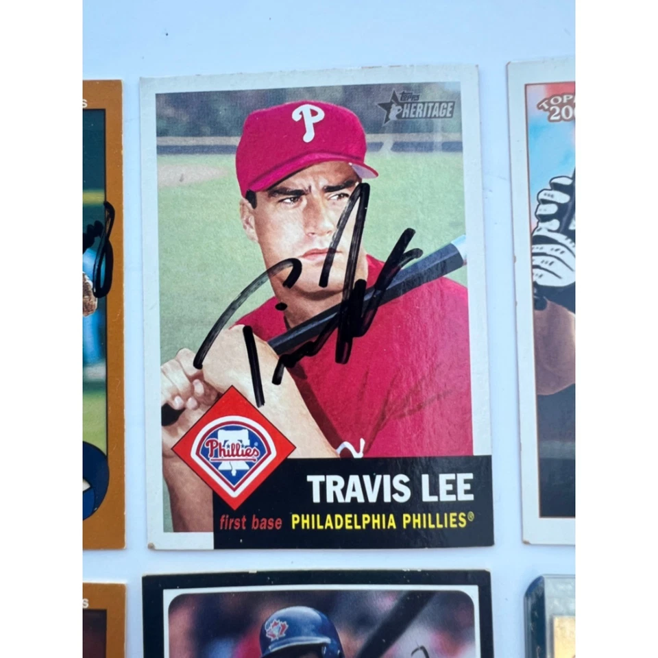 Lote de 9 cartões de beisebol e futebol americano vintage autografados da coleção assinada - Imagem 4 de 4