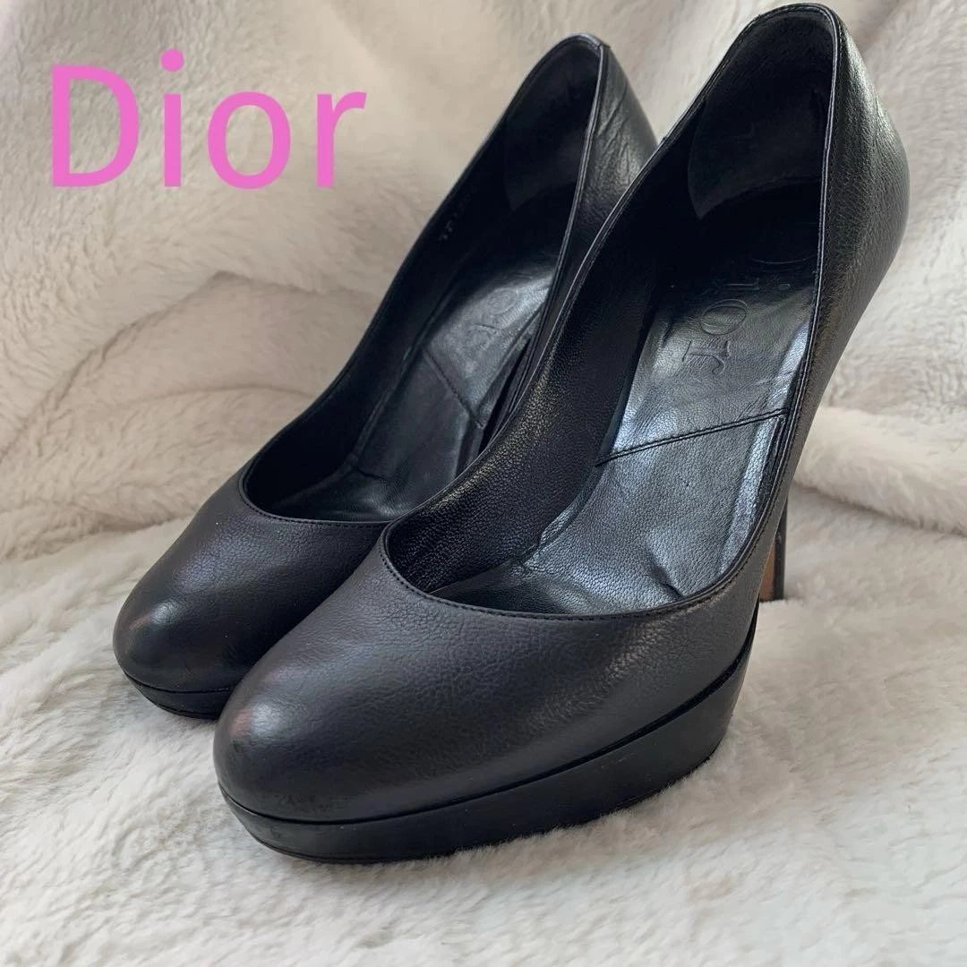 Escarpins à talons Christian Dior noir US5 authentique du Japon RA