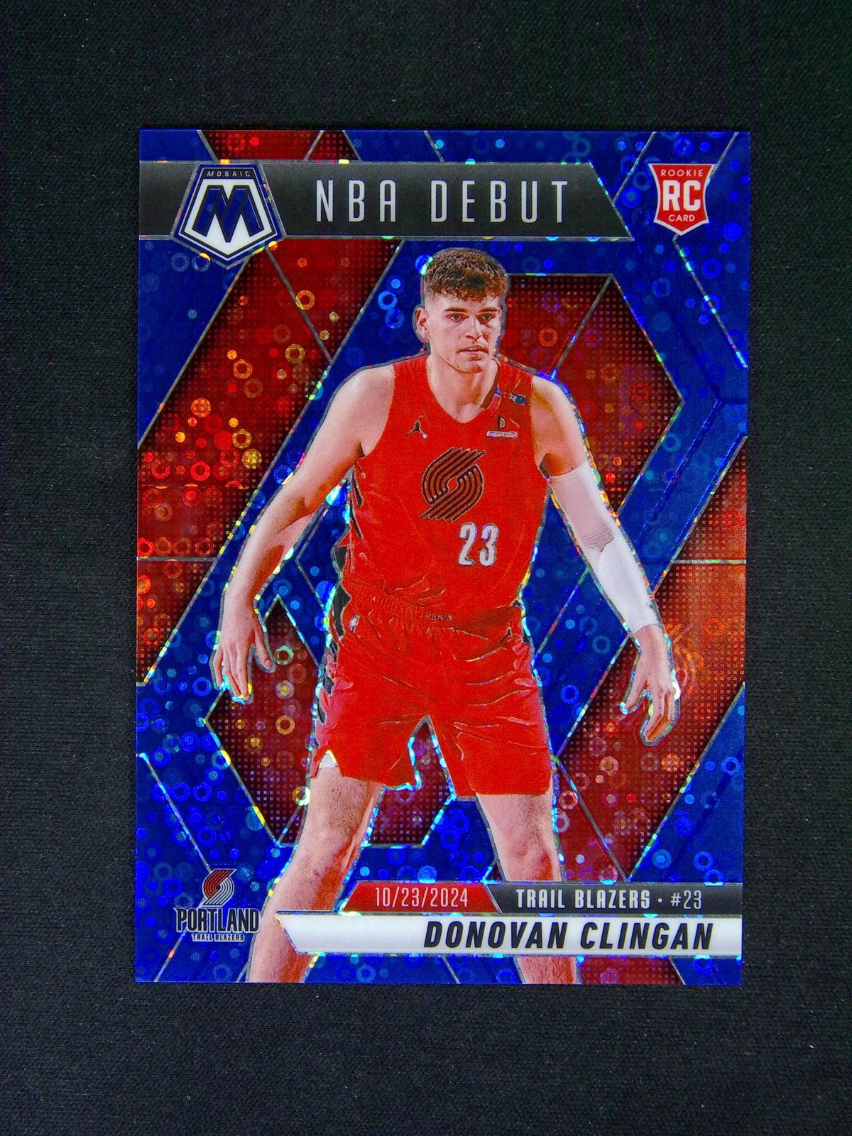 2024-25 Panini Mosaic Donovan Clingan #261 RC Rookie Debut Fast Break Blue /85