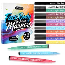 12 Colors Water Resistant Face Body Paint Markers