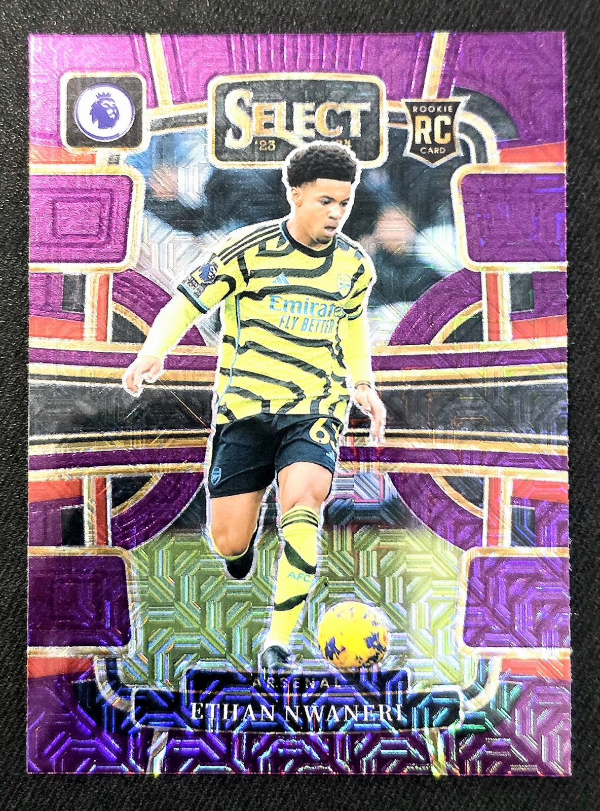 2023-24 Panini Select EPL Ethan Nwaneri Purple Mojo Prizm Terrace #9