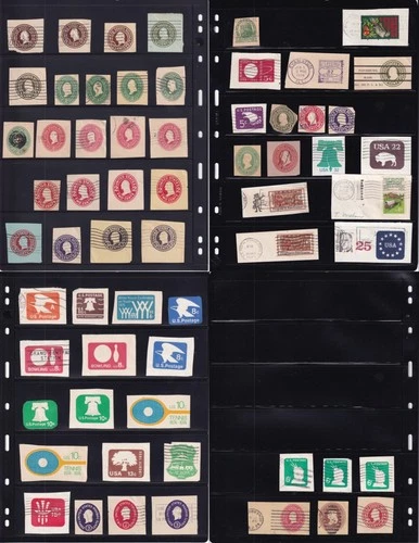 (Lot of 62) US Envelope Stamp Green Red Brown Purple Cut Square Lot Collection