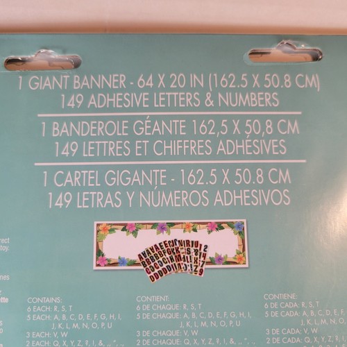 Tropical Customizable Banner Kit 64x20in Letter Stickers Reunions Birthday Large - Picture 10 of 11