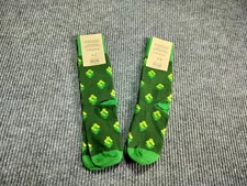 Sock Club Men's Green Multicolor Lot of 2 Pairs. Elegant Dressy Fun  Colorful