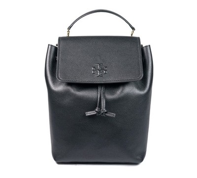 Latest New Tory Burch Thea Black Pebbled Leather Backpack 170479