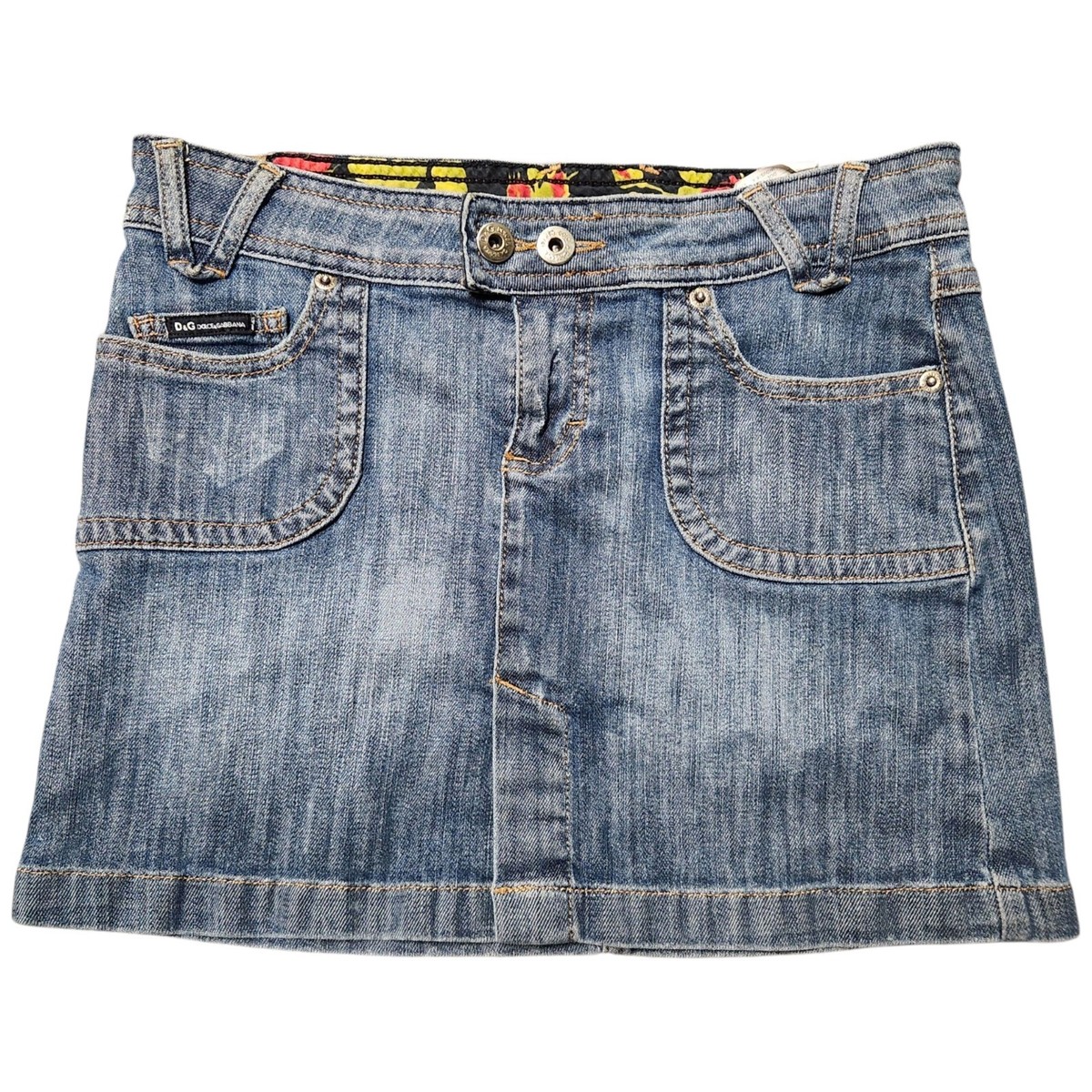 Y2K Dolce & Gabbana Love Affair Denim Mini Skirt Sz 24 | eBay