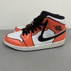 Nike Air Jordan 1 Mid SE Turf Orange Shoes Mens Size 9 White Black Sneakers