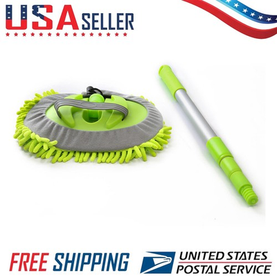 #ad Adjustable Telescopic Car Wash Brush Kit Mop Long Handle Vehicle Cleaning A $13.98