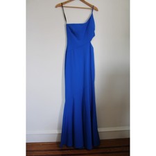 Betsy  Adam 2 Royal Blue One Shoulder Side Cutout Mermaid Gown Dress A24428