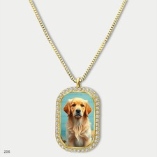 New Cute Golden Retriever Dog Fashion Pendant Necklace Chain Image Dog Tag Chain