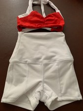 Tiger Friday White Trikers Bootie Shorts Crop Tops Child Size M NWOT