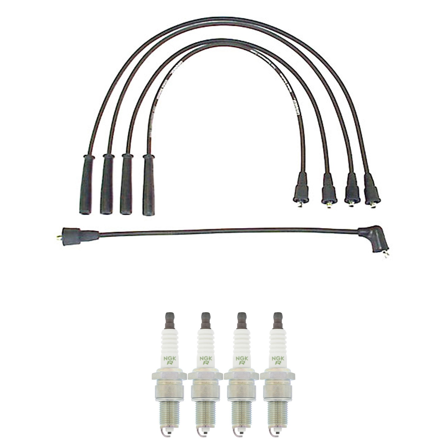 Denso Ignition Wires and NGK Spark Plugs Kit for Isuzu Pickup Impulse Trooper L4