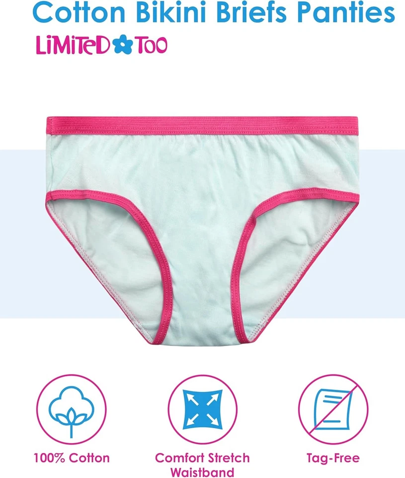 Limited Too Ropa Interior para Niñas - Paquete de 10 Calzoncillos de Bikini de Algodón 8, Cupcake Foto 3 de 4