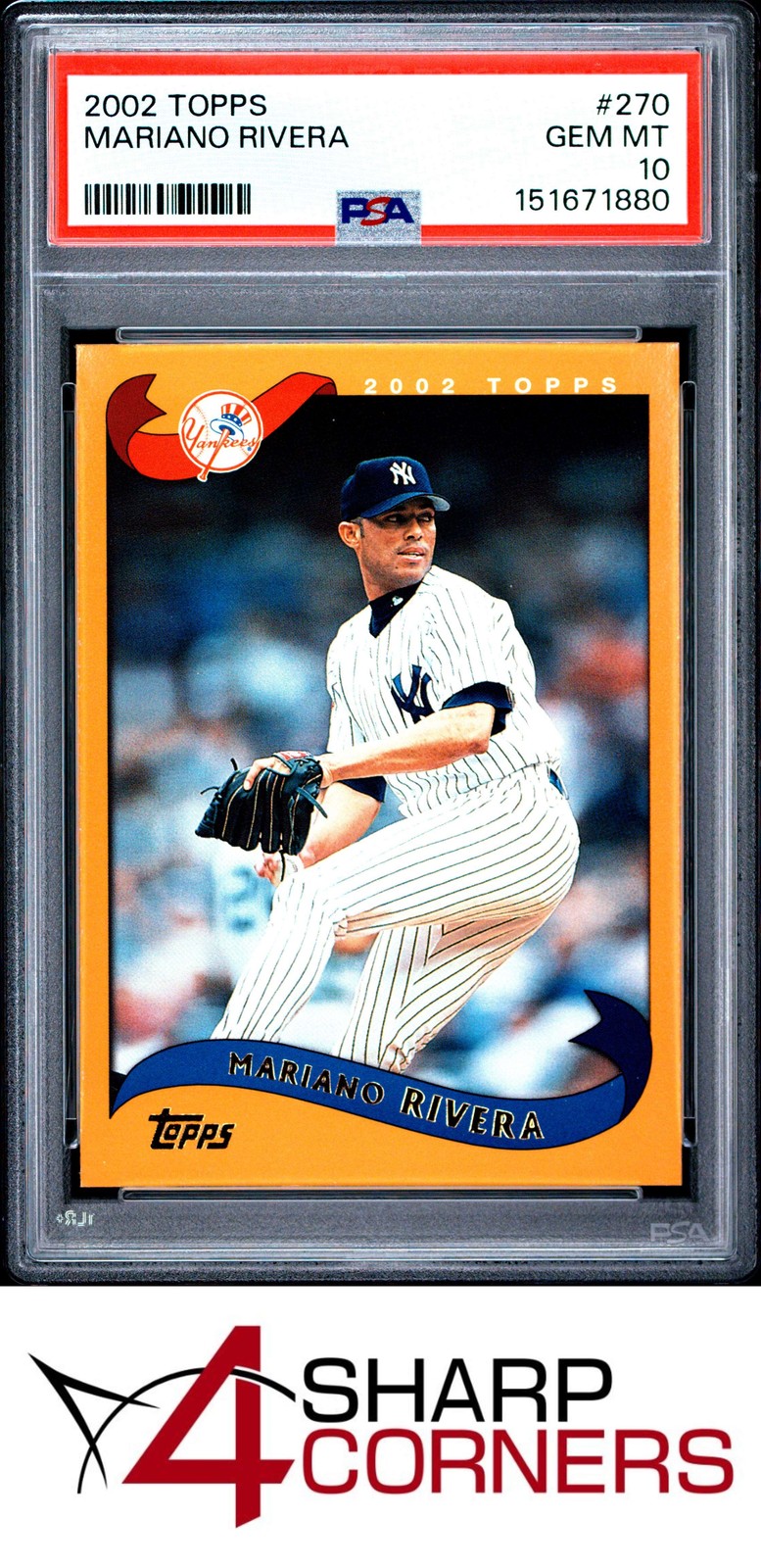 2002 TOPPS #270 MARIANO RIVERA YANKEES HOF PSA 10