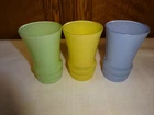 VINTAGE MID CENTURY MODERN 3 ANCHOR HOCKING GLASS TUMBLERS PASTEL