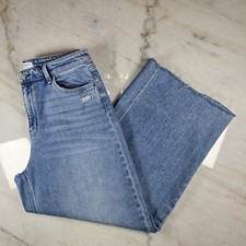 Flying Monkey High Rise Wide Leg Cropped Jeans Size 33 Boho Streetwear Coastal